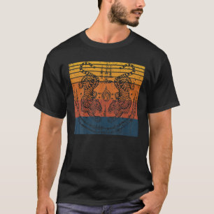 T-shirt Vintage Sak Yant Tatouage Twin Tigre Un Muay Rétro