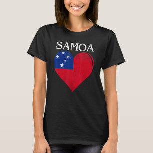 T-shirt Vintage Samoa Coeur Drapeau Pour Samoan