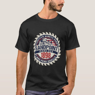 T-shirt Vintage Sandpoint Idaho Usa Drapeau Lac Pend Oreil