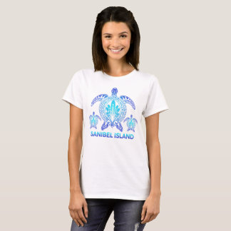 T-shirt Vintage Sanibel Island Floride FL Turtle Souvenirs