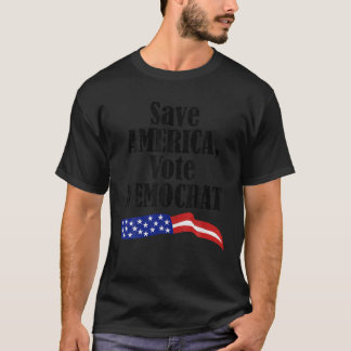 T-shirt Vintage Save America Vote Democrat Flag T Shirt