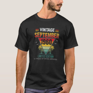 T-shirt Vintage septembre 1960 62 Ans