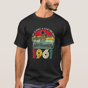 T-shirt Vintage Septembre 1961 60E Anniversaire Rétro 60