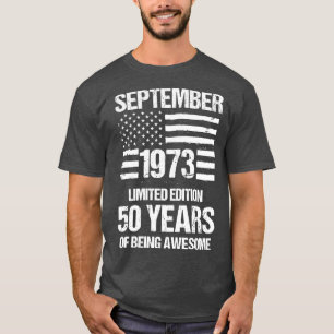 T-shirt Vintage Septembre 1973 Edition Limitée 50 Ans De