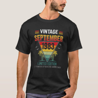T-shirt Vintage Septembre 1983 39 Ans