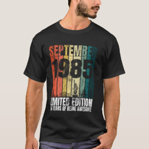 T-shirt Vintage septembre 1985 Graphique Anniversaire 36 a
