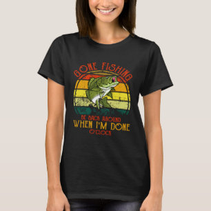 T-shirt Vintage Si Je Suis Disparu Je Suis Allé Pêcher