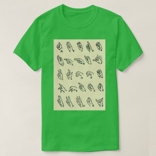 T-shirt Vintage Sign Language Chart (Design devant)