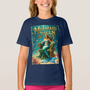 T-shirt Vintage Sirène Queen Girls Retro Ocean Princess