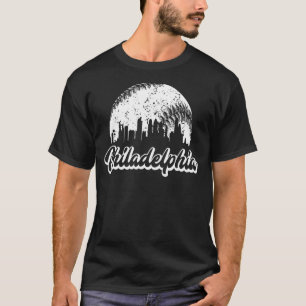 T-shirt Vintage Skyline Retro Philadelphia Philly Baseball