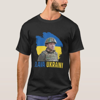 T-shirt Vintage Slava Ukraine Zelensky Stand Avec L'Ukrain