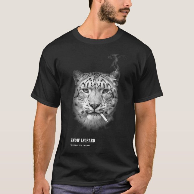 T-shirt Vintage Snow Leopard (Devant)