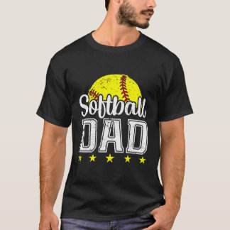 T-shirt Vintage Softball Papa Drôle Fête des pères