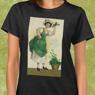 T-shirt Vintage St. Patrick's Day Lass, Shamrock chanceux