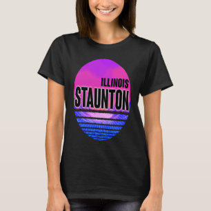 T-shirt Vintage Staunton Vaporwave Illinois