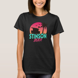 T-shirt Vintage Stinson Beach California Palm Trees Ca Ret