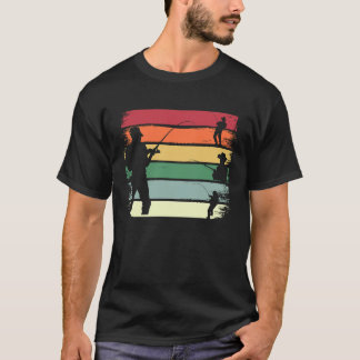T-shirt Vintage Style Angler Retro Fishing Fisherman
