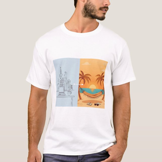 T-shirt Vintage Sunset Confort Serenity Gagné (Devant)