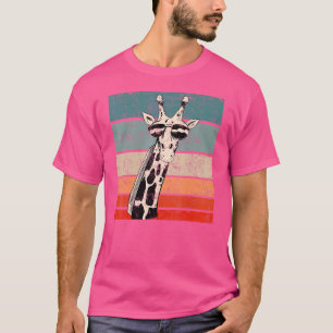 T-shirt Vintage Sunset Retro Giraffe Party Animal Wildlif