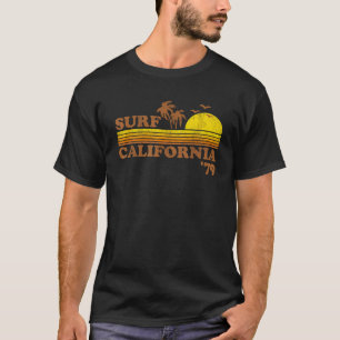 T-shirt Vintage Surf California Beach Retro Sunset Surf