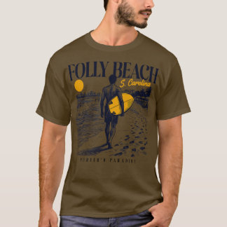 T-shirt Vintage Surfing Folly Beach South olina Retro Surf