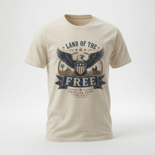 T-shirt Vintage Terre de la Liberté Fierté Américaine