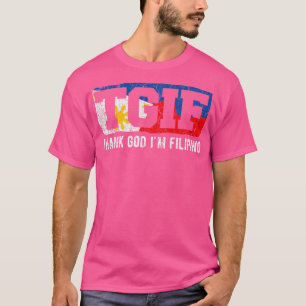 T-shirt Vintage TGIF Merci Dieu Je suis Filipino Long Slee