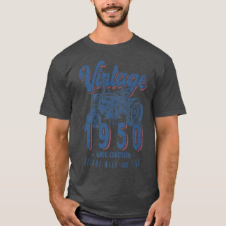 T-shirt Vintage Tracteur Farmer Anniversaire Né En 1950 & 