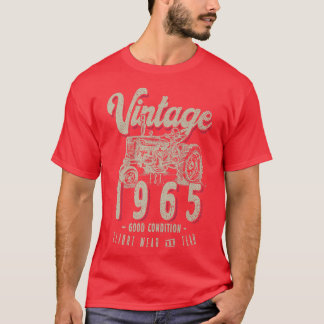 T-shirt Vintage Tracteur Farmer Anniversaire Né En 1965 & 