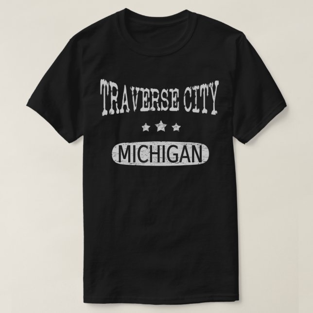 T-shirt Vintage Traverse City Michigan  (Design devant)