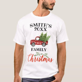 T-shirt Vintage Truck Famille Noël