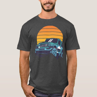 T-shirt Vintage Truck Retro Sunset 4x4 Car Off Road