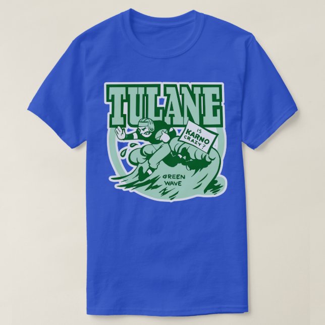 T-shirt Vintage Tulane Crazy Karno (Design devant)