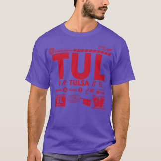 T-shirt Vintage Tulsa TUL Code de l'aéroport Jour de voyag