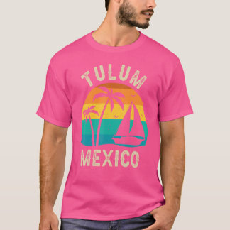 T-shirt Vintage Tulum Mexique Coucher de soleil jumelé Vac