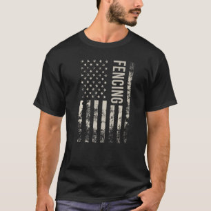 T-shirt Vintage US American Flag Fencing Premium