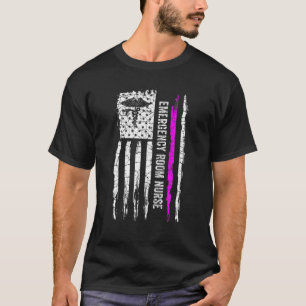 T-shirt Vintage USA American Flag Fier ER Urgence Room