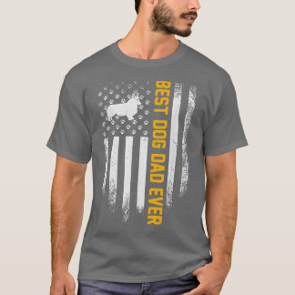 T-shirt Vintage USA Best Welsh Corgi Chien Papa Jamais Amé