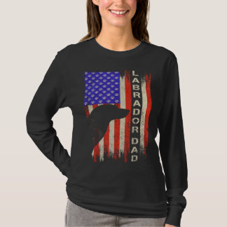 T-shirt Vintage USA Flag Proud Labrador Retriever Dad Lab 