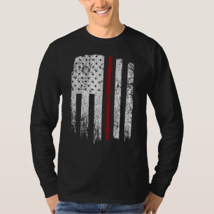 T-shirt Vintage Usa Rouge Blanc Flûte Rouge Drapeau Blanc