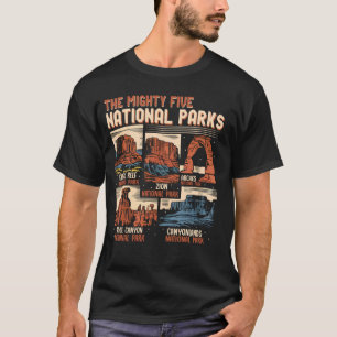 T-shirt Vintage Utah Puissant Cinq 5 Parcs Nationaux Rando