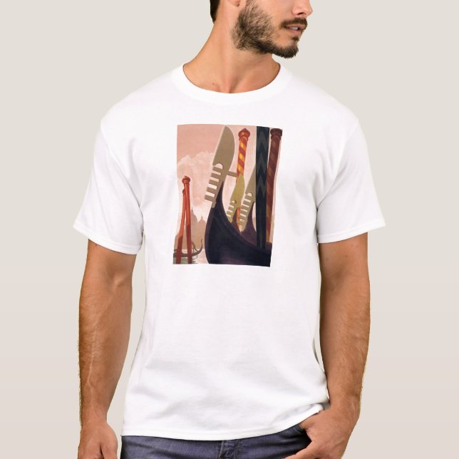 T-shirt Vintage Venezia Gondolas (Devant)