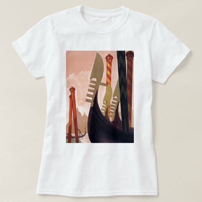 T-shirt Vintage Venezia Gondolas (Design devant)