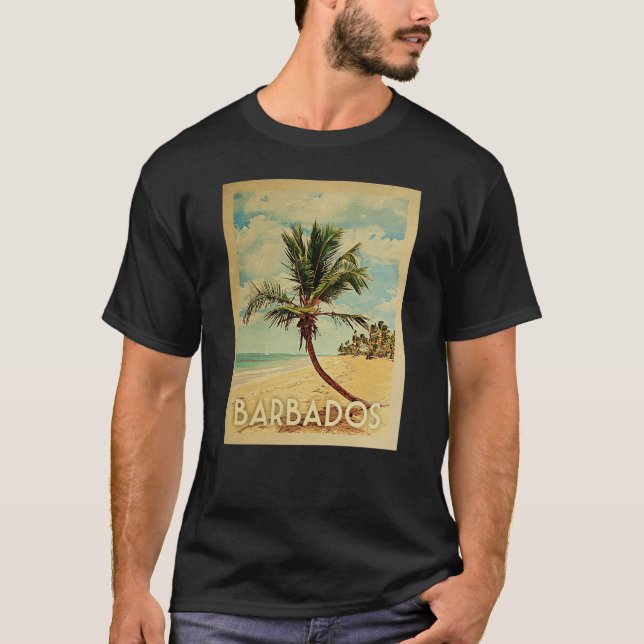 T-shirt Vintage voyage Barbade - Plage (Devant)