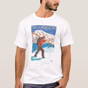 T-shirt Vintage voyage de transport de skis de neige de