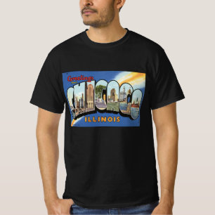 T-shirt Vintage voyage, salutations de Chicago Illinois