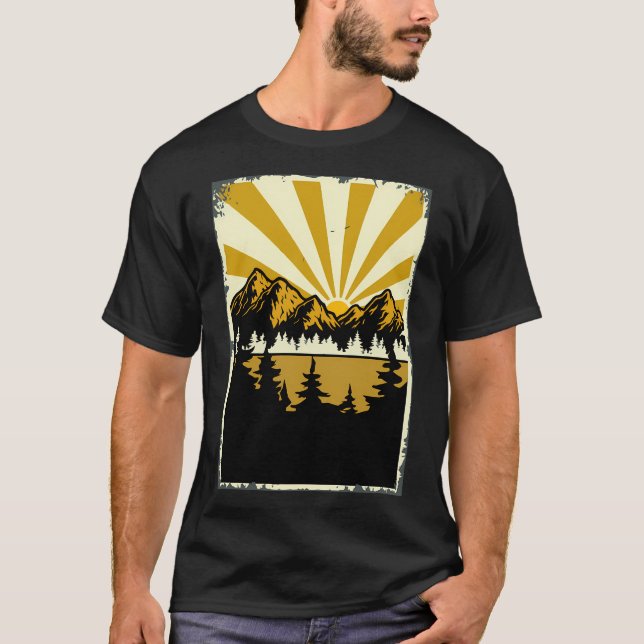 T-shirt Vintage Yellow Mountains (Devant)