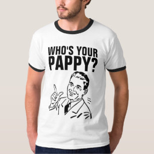 T - SHIRT Vintager Männer, WER IST DEIN PAPPY?