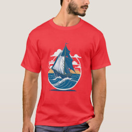 T-shirt vintaje design boat ocean 4