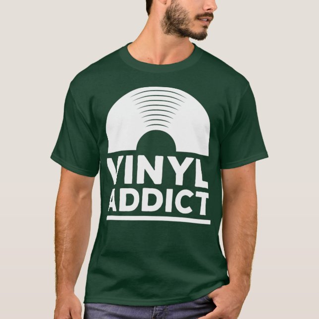 T-shirt Vinyl Addict Tee Retro Old School Music (Devant)